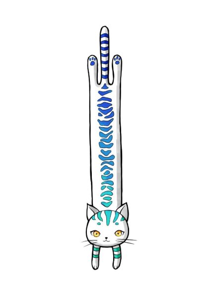 Нарисовать длинного кота