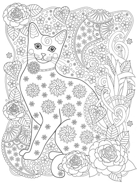 Раскраска котята на природе