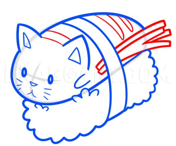 Раскраска суши кот
