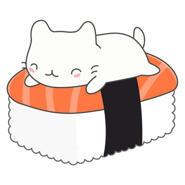 Кавайные котики с едой