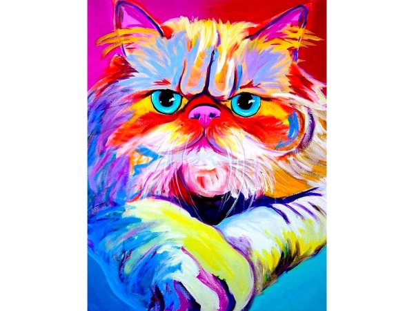 Радужный кот по номерам