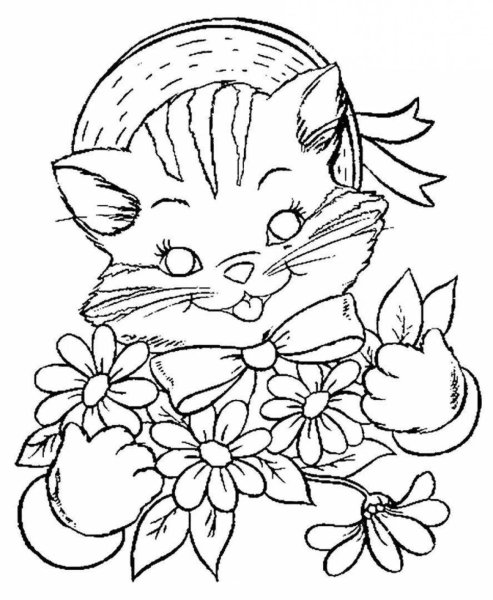 Кошки. Раскраска