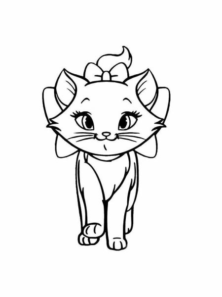 Раскраска котенок с бантиком