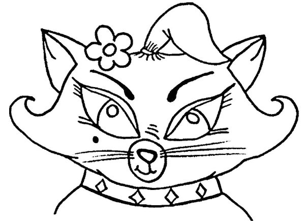 Модная кошка раскраска