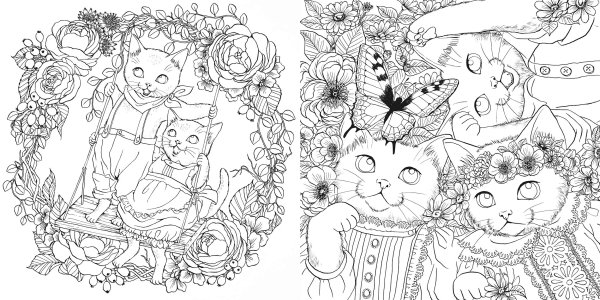 Антистресс раскраска Neko