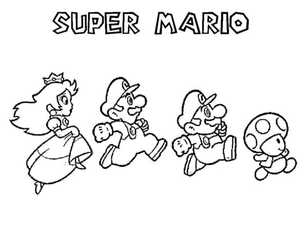Super Mario Bros раскраска