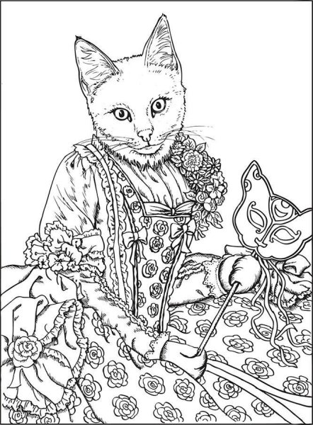 Раскраска фантастические кошки