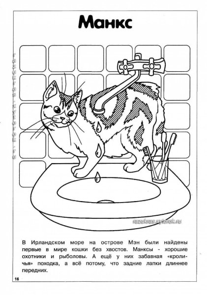 Кошки. Раскраска