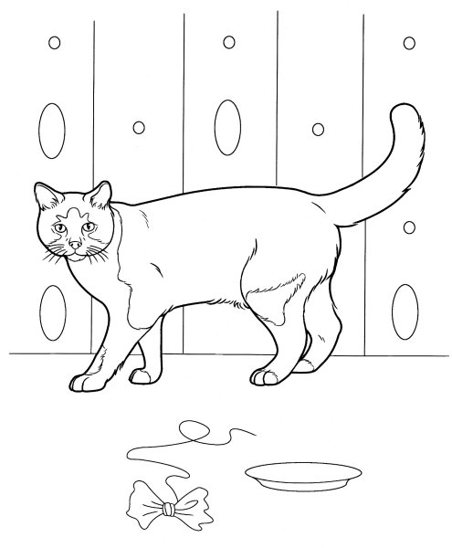 Кошки. Раскраска