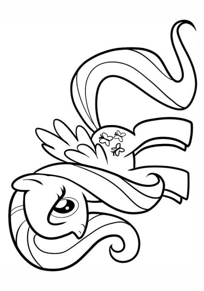 Раскраска my little Pony Флаттершай