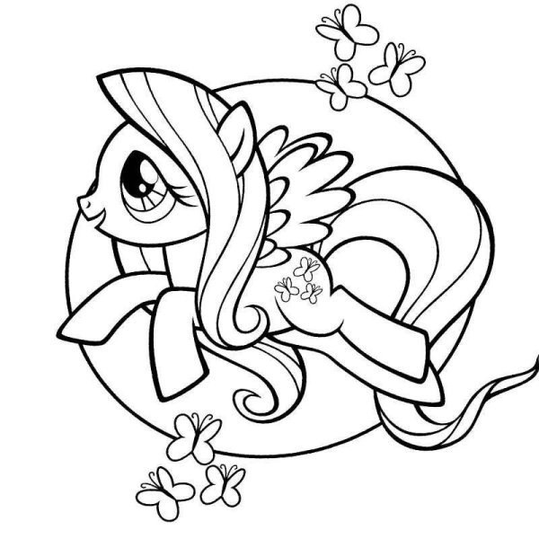 Раскраска my little Pony Флаттершай