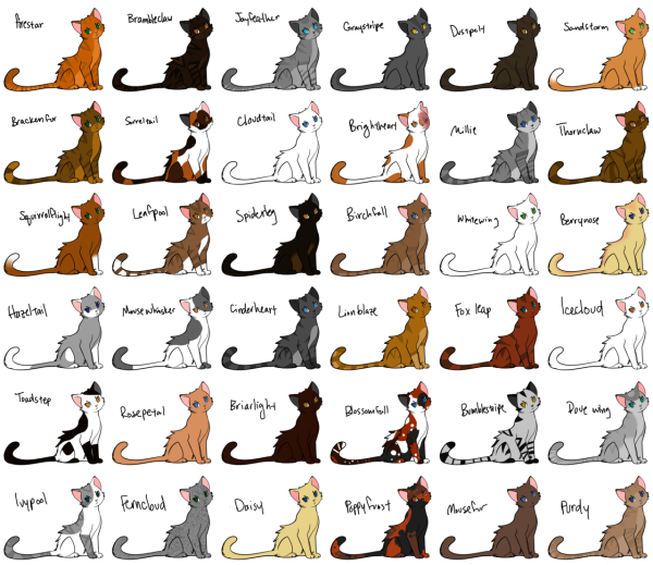 Коты Воители и их имена