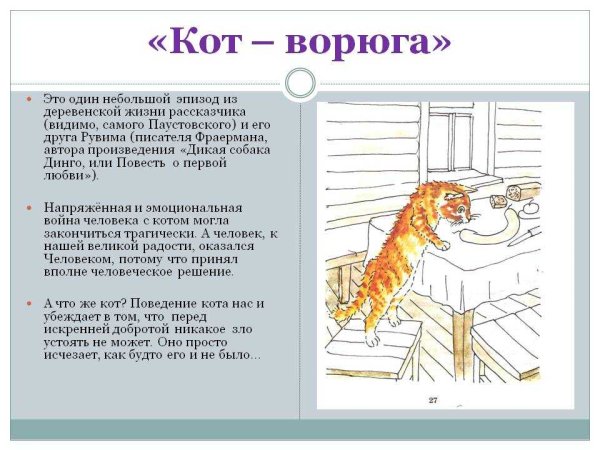 Рассказ Паустовского кот ворюга
