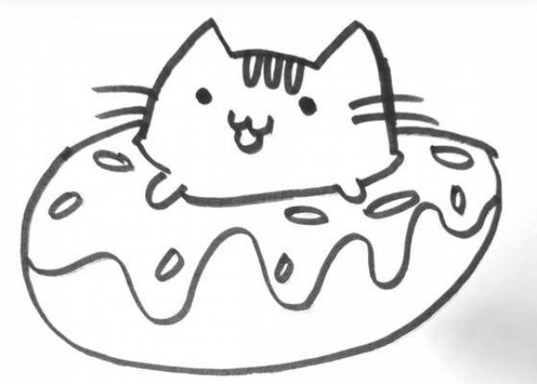 Раскраски кошка с тортом (43 фото)