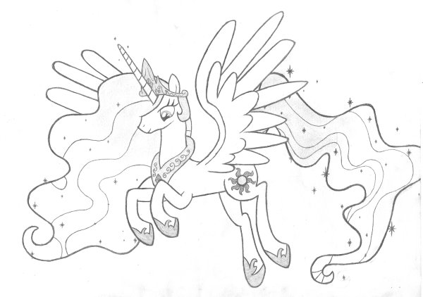 Раскраска Лунная пони и принцесса Селестия