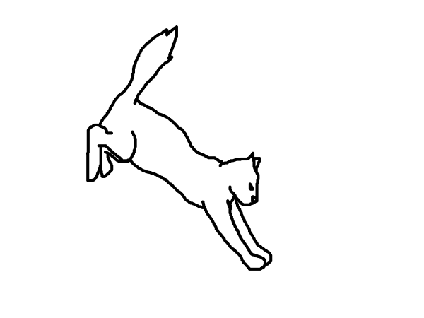 Кошка в прыжке эскиз