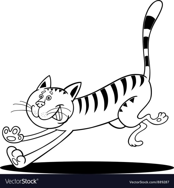 Кошка в прыжке раскраска