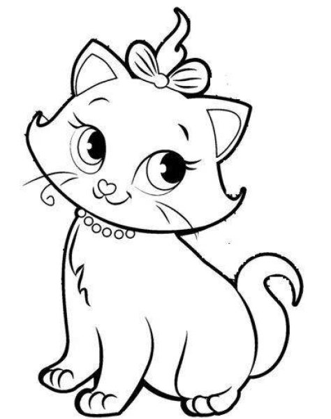 Радужная кошечка раскраска