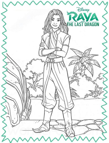 Raya the last Dragon раскраска