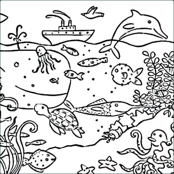 Морское дно раскраска