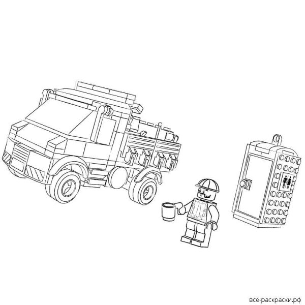 Разукрашка лего машинки