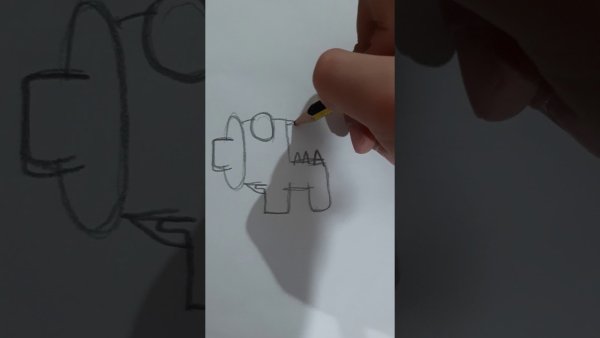Этапы рисования амонг АС