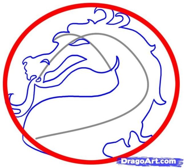 Знак мортал комбат карандашом