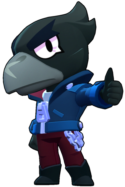 Мускулистый ворон из Brawl Stars карандашом