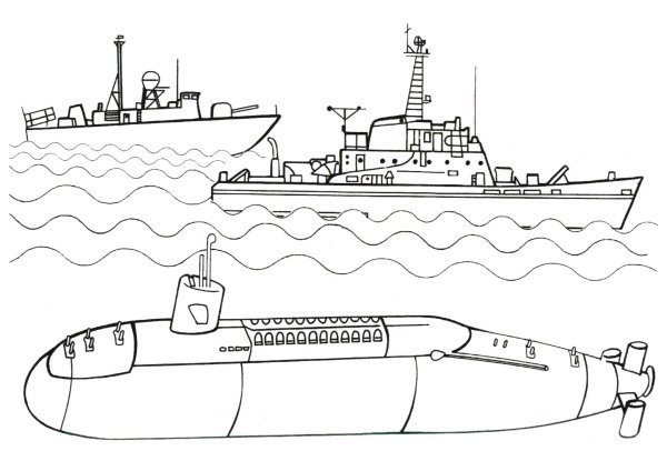 Подводная лодка к 19 раскраска