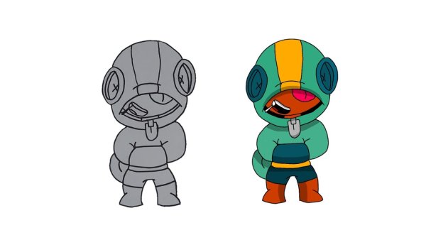 Brawl Stars нарисовать Леона