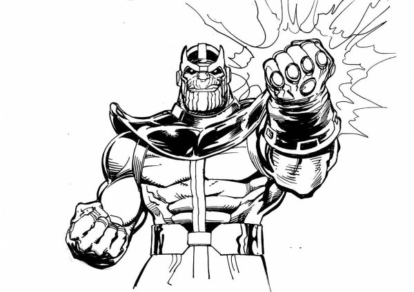 Раскраска Marvel Танос