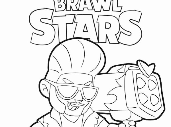 Brawl Stars раскраска Брок
