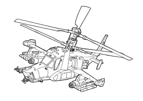 Вертолёт ка-52 рисунок