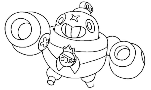 Раскраска Brawl Stars тик