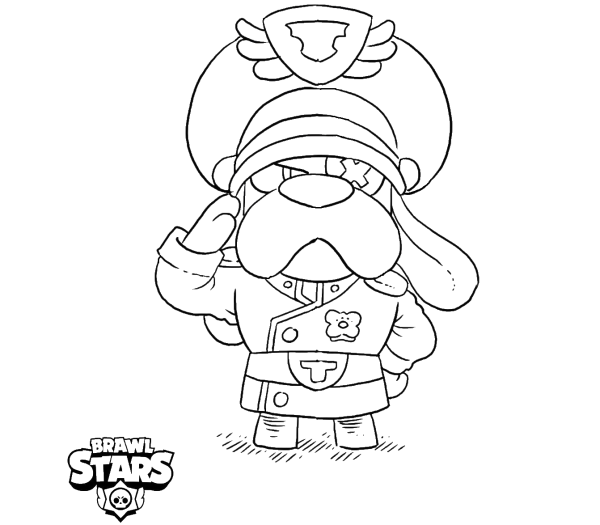 Раскраска Brawl Stars генерал Гавс
