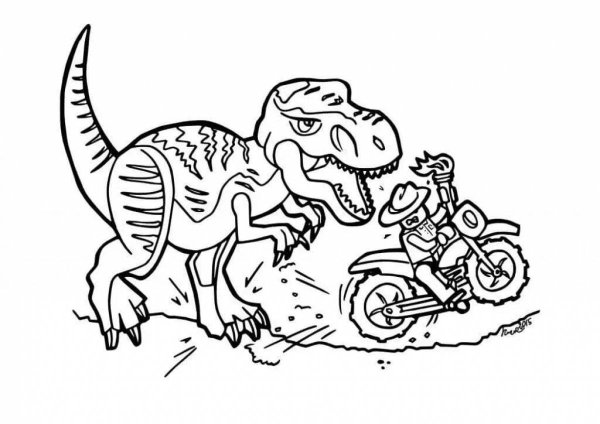 Раскраска Jurassic World лего динозавры