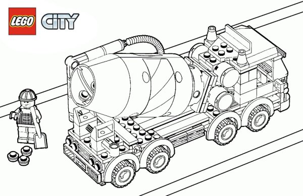 Раскраска LEGO City пожарная