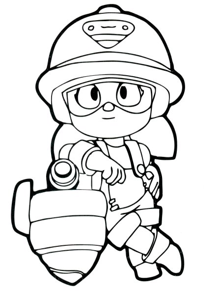 Brawl Stars раскраска Джеки
