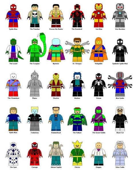 LEGO человечки человек паук