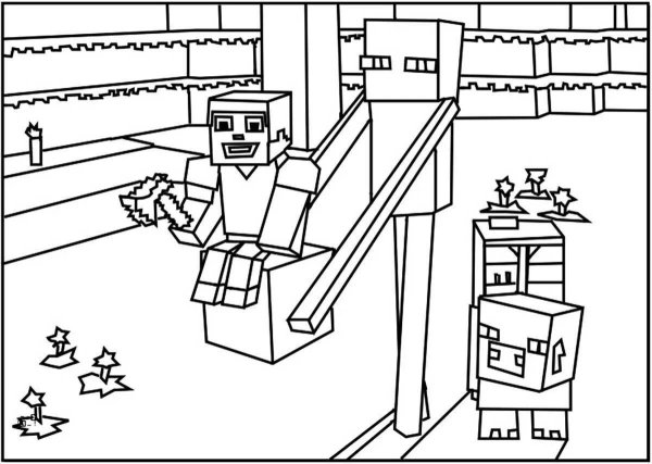 Раскраска лего Minecraft