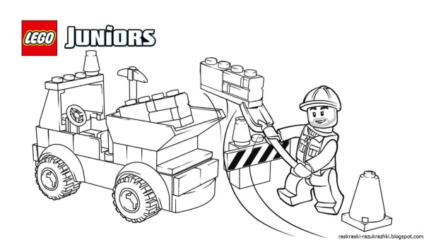 Раскраска LEGO City пожарная
