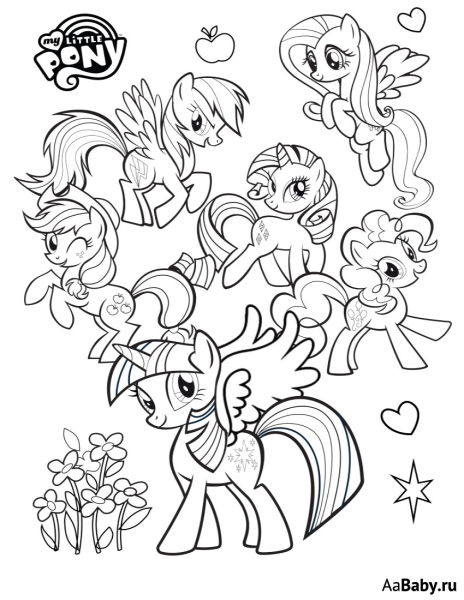 My little Pony раскраска