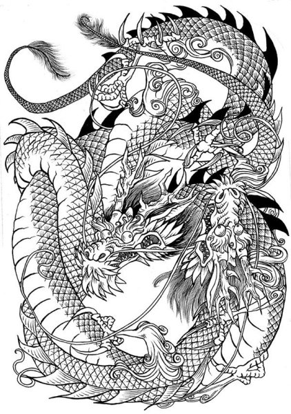 Раскраски дракон змея (46 фото)