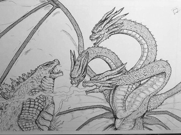 Рисовать Кинг Гидора