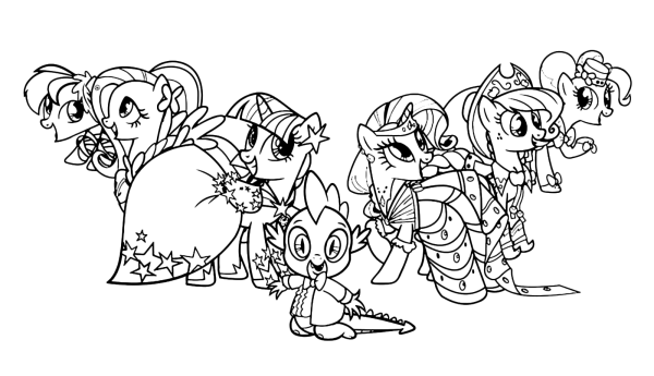 My little Pony раскраска Спайк