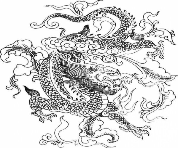 Раскраски китайский красный дракон (30 фото)