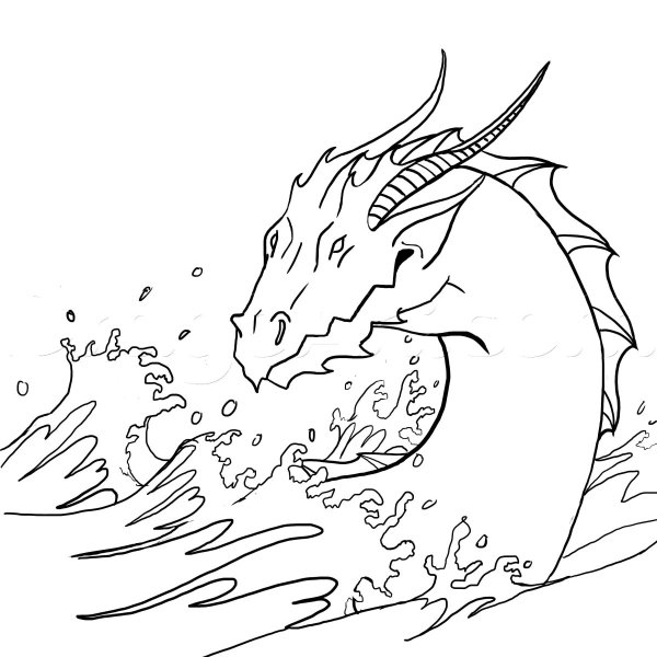 Раскраски водяной дракон (44 фото)