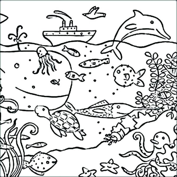Морское дно раскраска