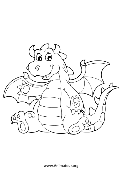Dragon Coloring pic for Kids
