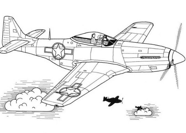 P-51 Mustang раскраска